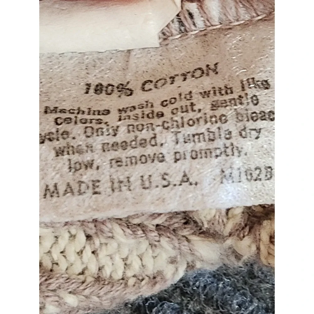 Vintage Jantzen Mens Large Cotton Knit Sweater Beige Mauve Made in USA M162B